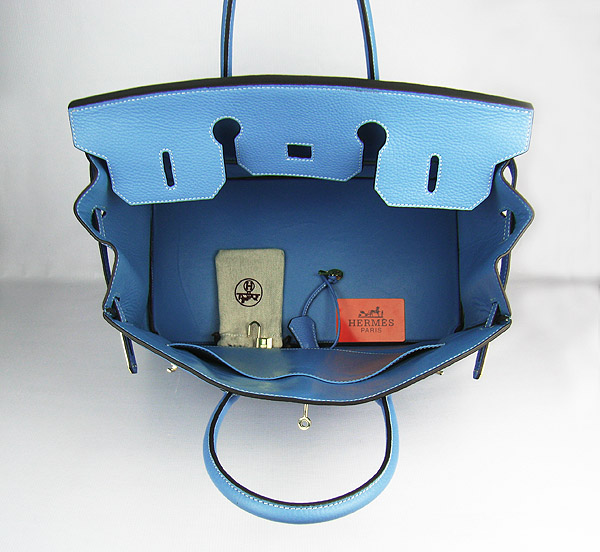 Replica Hermes Birkin 40CM Togo Bag Light Blue 6099 Online - Click Image to Close